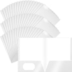 Jutom 50 Pcs 2 Pocket Glossy Paper Folders Glossy Paper Laminated Portfolios