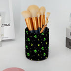 Leather Pen Holder for Desk Green Alien Moon Pencil Cup Desktop Organizer - Image 6