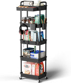 Sorgion 5 Tier Rolling Cart Organizer, Bathroom Cart Organizers by Sorgion