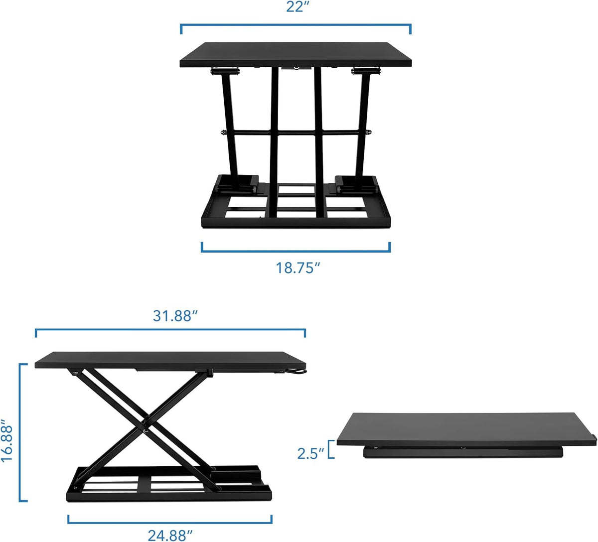Mount-It! Standing Desk Converter 32" x 22" – Sit Stand Desk Riser ...