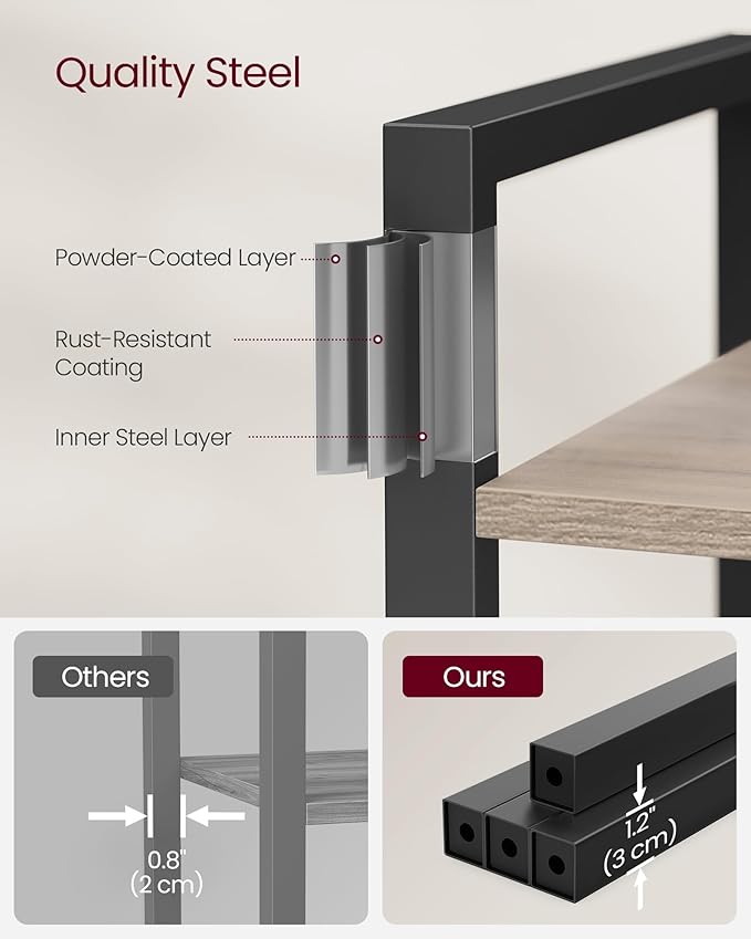 VASAGLE 4-Tier Bookshelf, Bookcase - Image 5