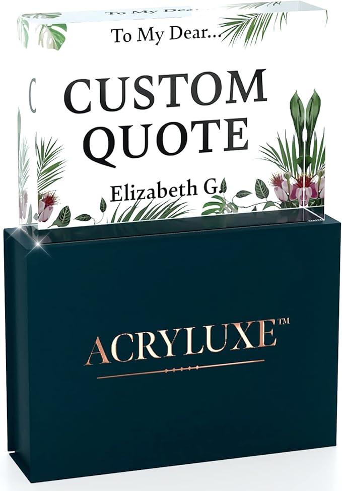Personalized Gifts, Custom Quote Block Letter Board, Crystal-Clear Acrylic by MySignCenter