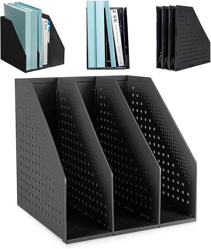 SAYEEC 1Pcs Collapsible Plastic Magazine File Holder Vertical Binder Storage by SAYEEC