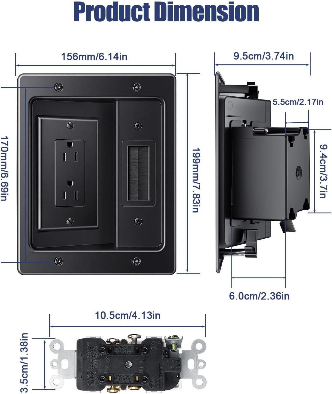 ZEXMTE in Wall Cable Management Kit, Wall Cable Concealer Kit for TV, Recesse...