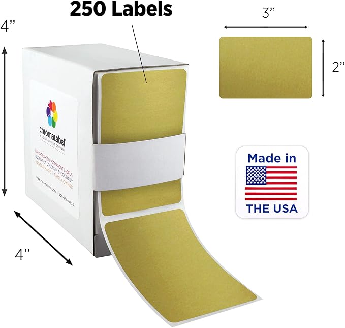 ChromaLabel 2 x 3 inch Permanent Color Code Rectangle Labels, 250 Labels per - Image 2