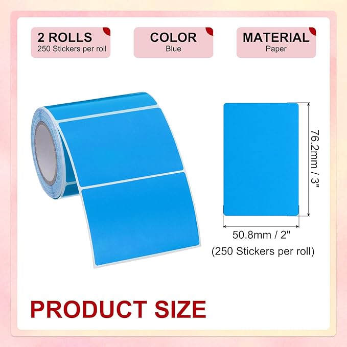 PATIKIL 2 x 3 Inch Rectangle Inventory Color Coding Labels 2 Roll, Square - Image 2