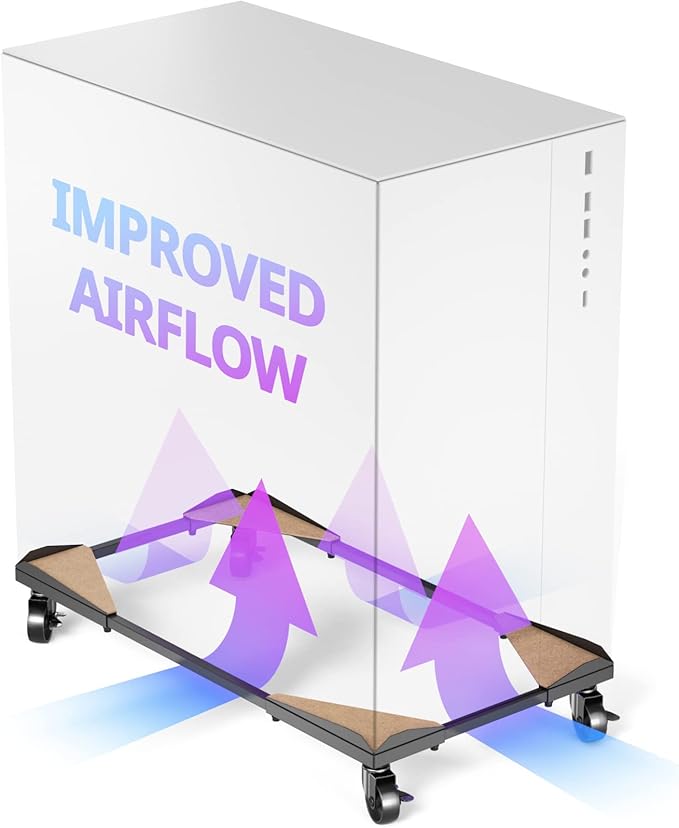 Bytesium PC Tower Stand – Metal Frame – Adjustable Width and Length – 4 Locking - Image 4