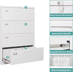 MIIIKO 4 Drawer Lateral File Cabinet - Image 6