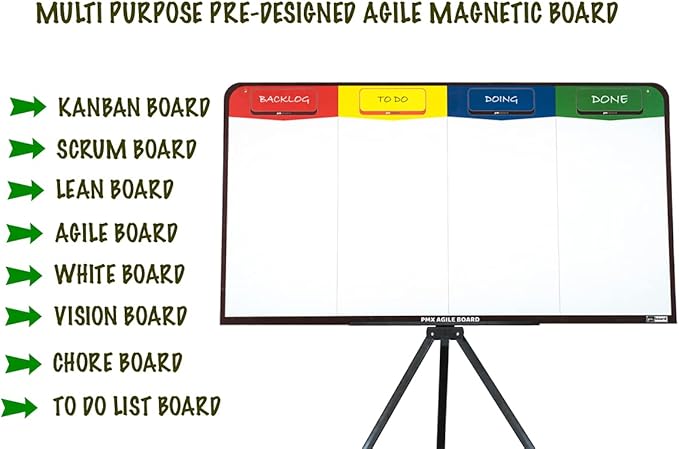 PMXBOARD Magnetic Kanban & Scrum Board – Lightweight Agile Whiteboard - Image 5