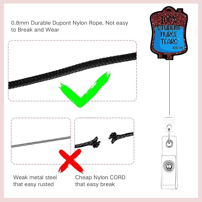 2pc Tears Nurse Badge Reel, Funny Cute Work Badge Holder - Image 2
