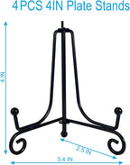 HENABLE 4PCS Premium Black Iron Plate Stands - Image 3