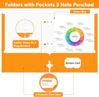 Two Pocket Portfolio Folders, PANDRI 60 Pack 3 Hole Punched 2 Pocket Folders - Image 3