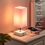pink touch table lamp for bedroom - dimmable, close-up detail