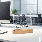 Positive Affirmations I Am Enough Desk Decor Acrylic Sign, Inspirational Gifts - Image 4