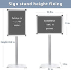 STANDNEE Heavy-duty Poster Stand Holder 11"x 17" Pedestal Floor Standing Sign - Image 4