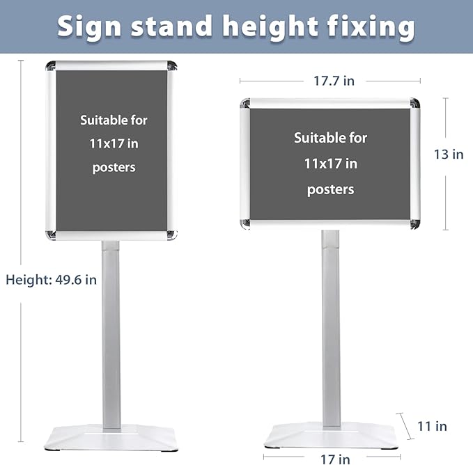 STANDNEE Heavy-duty Poster Stand Holder 11"x 17" Pedestal Floor Standing Sign - Image 4