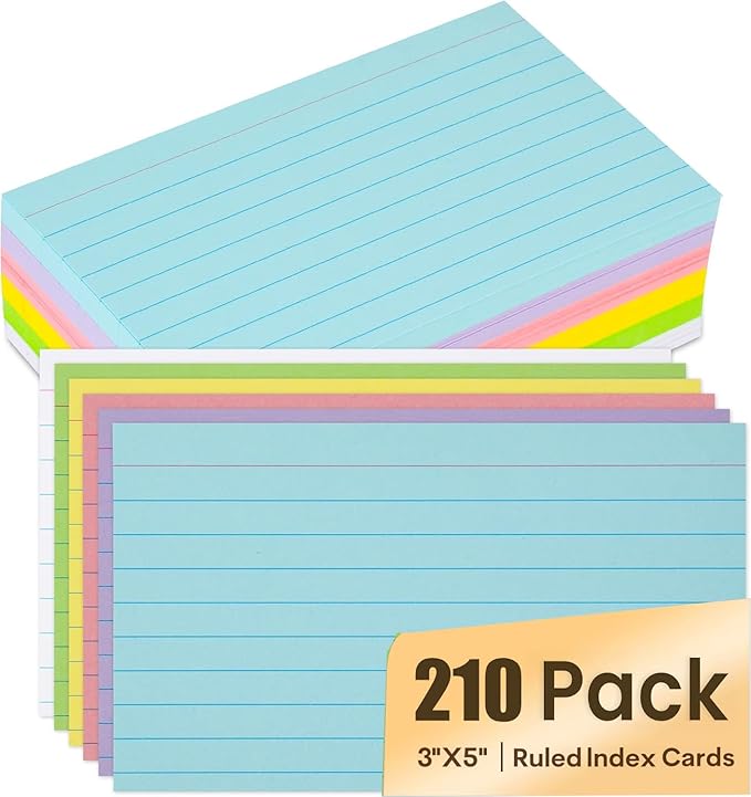 Index Cards 3x5, Ruled Flash Cards by EHME+EHME+EHME