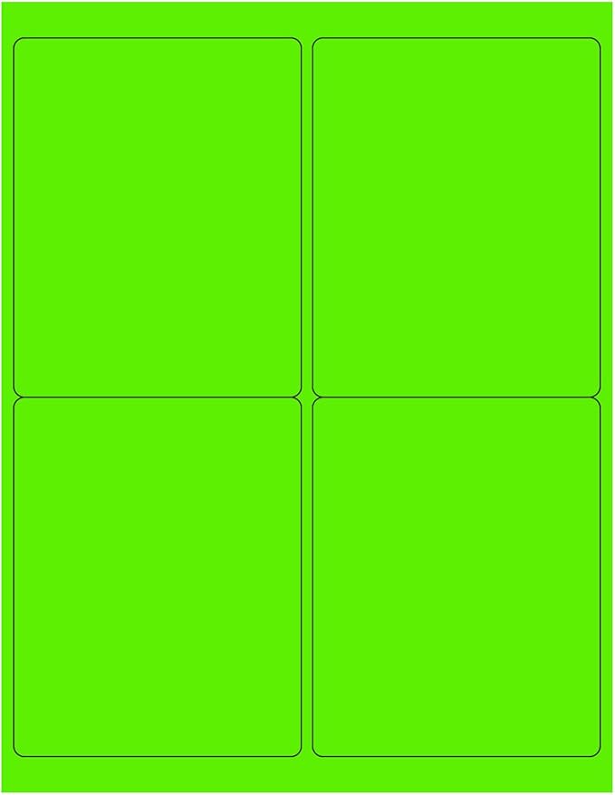 NextDayLabels - 8-1/2 x 11 Neon Color High Light Fluorescent Labels by NextDayLabels