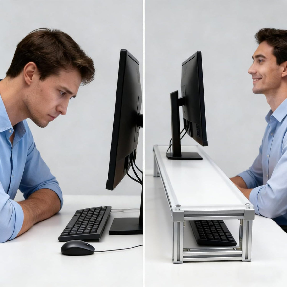 Monitor Stand Riser Acrylic Aluminum, Heavy Duty Ergonomic Screen Stand with ...