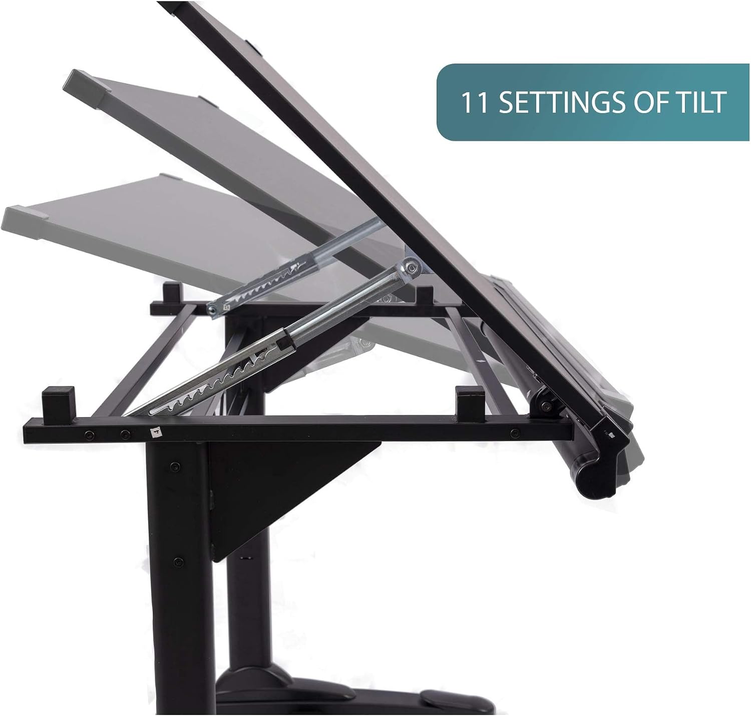 Stand Up Desk Store Adjustable Height and Angle Drafting Table Drawing Desk with Large Surface (Black Frame/Black Top, 40" W X 26" D)
