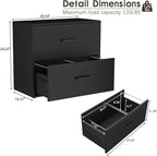 FATIGOS Lateral File Cabinet, Wood Black File Cabinet - Image 3