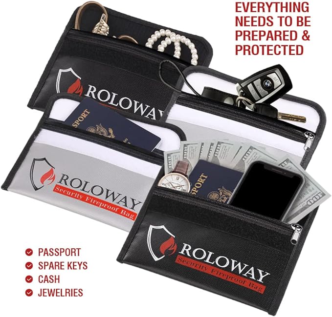 ROLOWAY Small Fireproof Bag, Non-itchy Fireproof Money Bag - Image 4