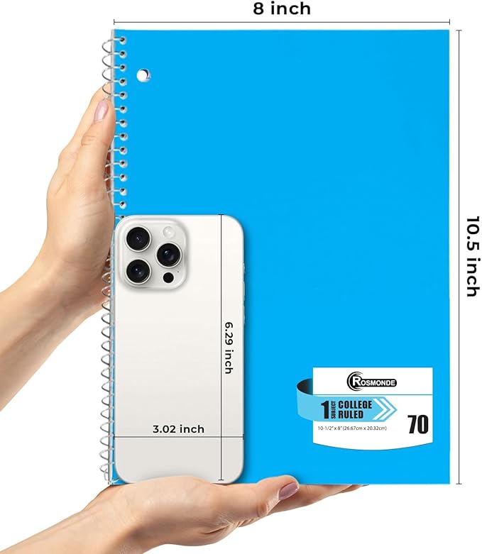 Rosmonde 5000 Packs 1 Subject Notebooks, Spiral Notebook Bulk, College Ruled - Image 3
