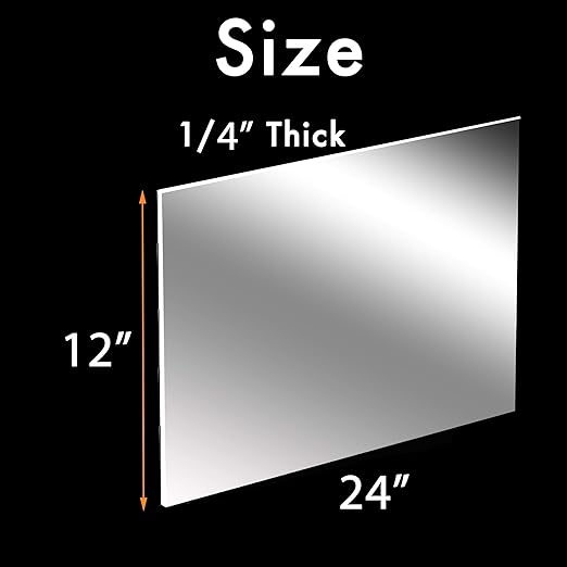 CALPALMY 12 x 24 Inch Clear Acrylic Sheets 1/4" Thick Plexiglass; Use - Image 2