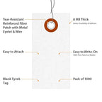 SmartSign 2.75 x 1.375 inch “White” Blank Tyvek Shipping Tags - Image 4