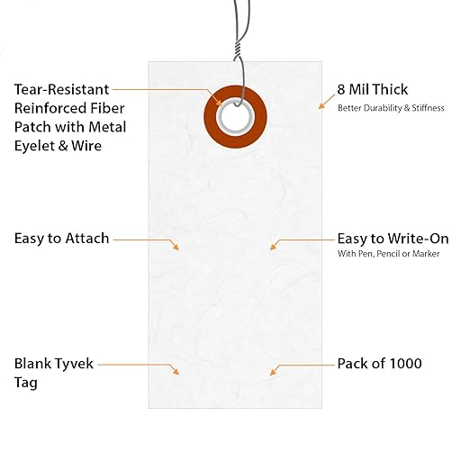 SmartSign 2.75 x 1.375 inch “White” Blank Tyvek Shipping Tags - Image 4
