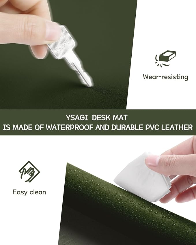 YSAGi Non-Slip Leather Desk Pad L Size, Waterproof Laptop Computer Desk - Image 5