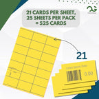 OfficeGear Yellow Shelf Edge Labels 21-up 38x70mm Printable A4 Card Perforated - Image 3