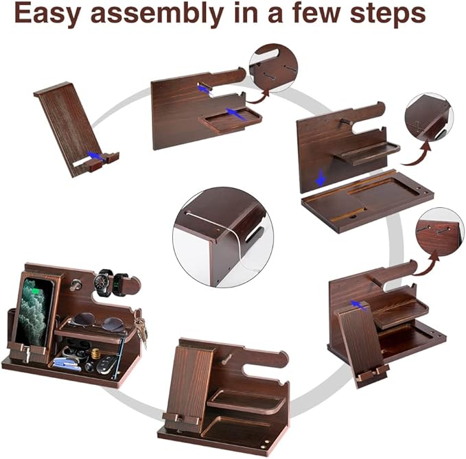 Gifts for Men Wood Phone Docking Station for Mens Gifts for Christmas Husband - Image 4