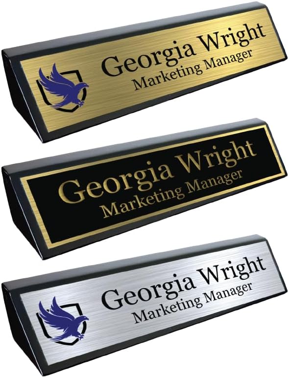 Custom Desk Wedge Name Plate by GemAwards