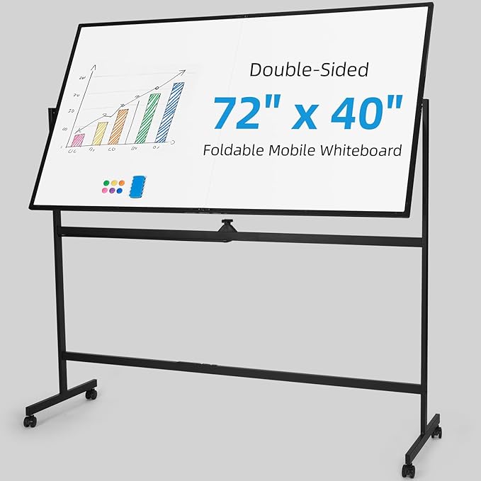 VOWNER Double-Sided Magnetic Whiteboard, Reversible Rolling White Board by VOWNER