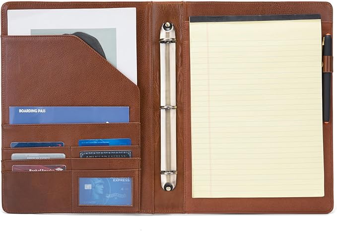Geslun Personalized Genuine Leather 3 Ring Binder, Custom Engraved 8.5 x 11 - Image 8