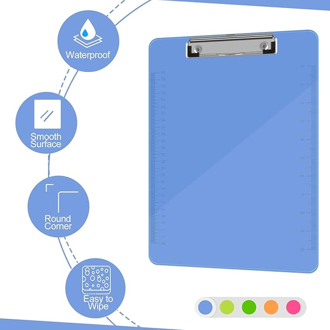 Clipboards, HERKKA 25 Pack Plastic Clipboards Low Profile Clip Standard A4 - Image 6