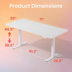 HUANUO 71 x 30 inch Electric Standing Desk Adjustable Height, 4 Memory Height - Image 3