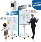 Mobile Dry Erase Board – 36x24 inches Height Adjustable Magnetic Portable - Image 2
