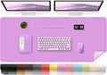 Lilac Leather Desk Pad, 47.2'' x 23.6'', Suede Base, Waterproof Office & Home by BLESWIN