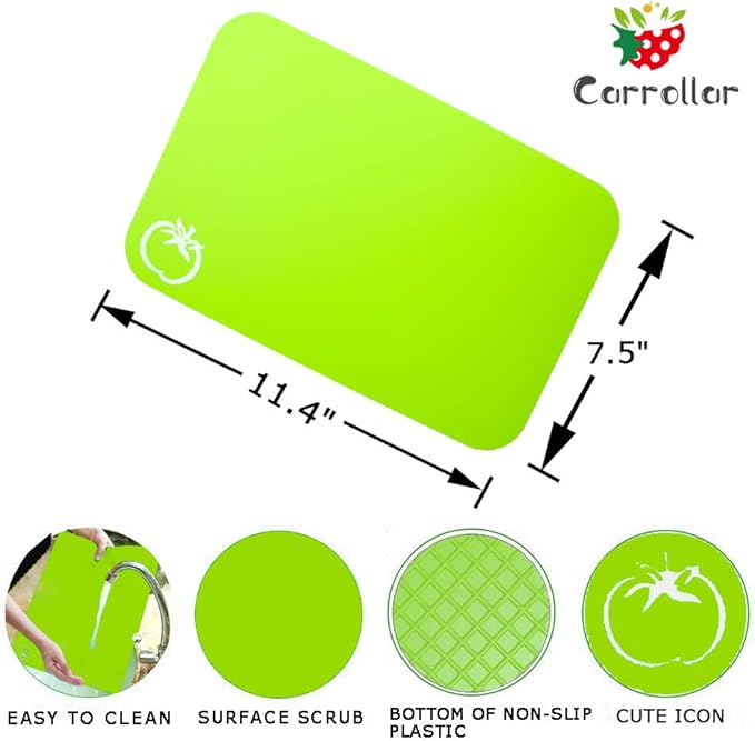 Carrollar Small Flexible Plastic Cutting Board Mats, 2 Pack Cutting Boards Mats - Image 2