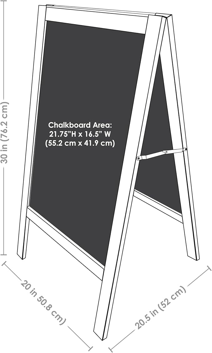 Sunnydaze Magnetic A-Frame Chalkboard Sign - Image 3
