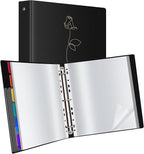 Uquelic 50-Pocket Binder with Plastic Sleeves by Uquelic