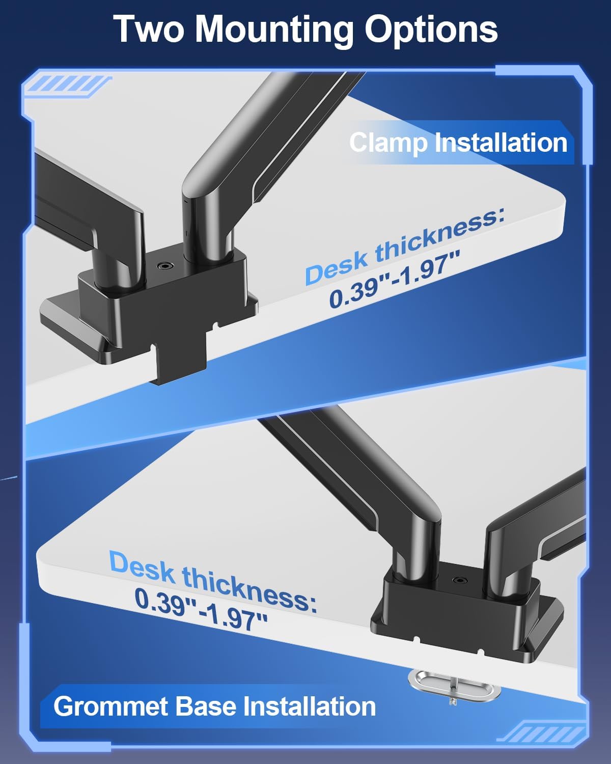 MOUNT PRO Dual Monitor Stand for Up to 44 lbs Ultrawide Screens Max 49 Inch, ...