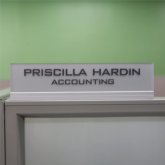 Printex Design - Personalized Office CUBICLE Name Plate & Sign. Modern Aluminum - Image 3