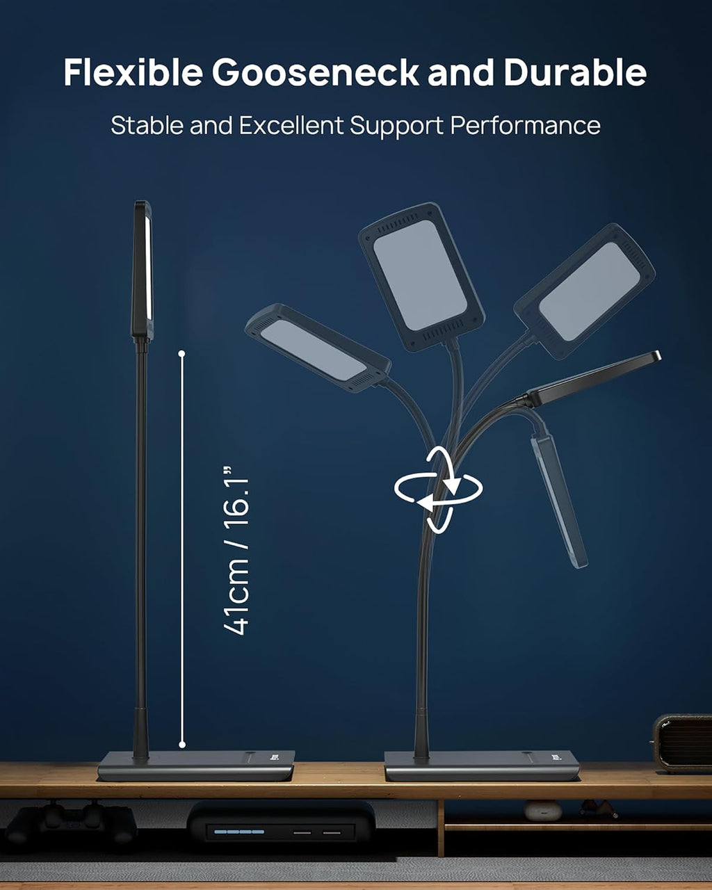 trond desk lamp, dimmable eye-caring table lamp, memory, front angle view