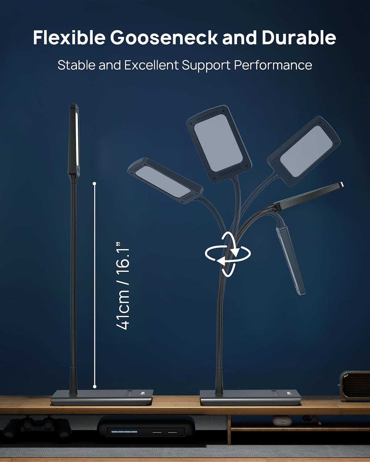 trond desk lamp, dimmable eye-caring table lamp, memory, front angle view