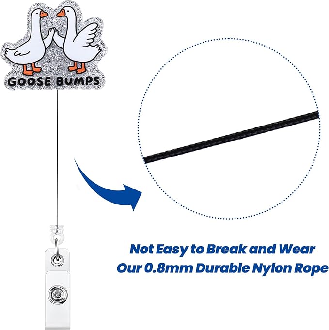 Goose Bumps Funny Nurse Badge Reel, Retractable ID Card Badge Holder, Name Tag - Image 5
