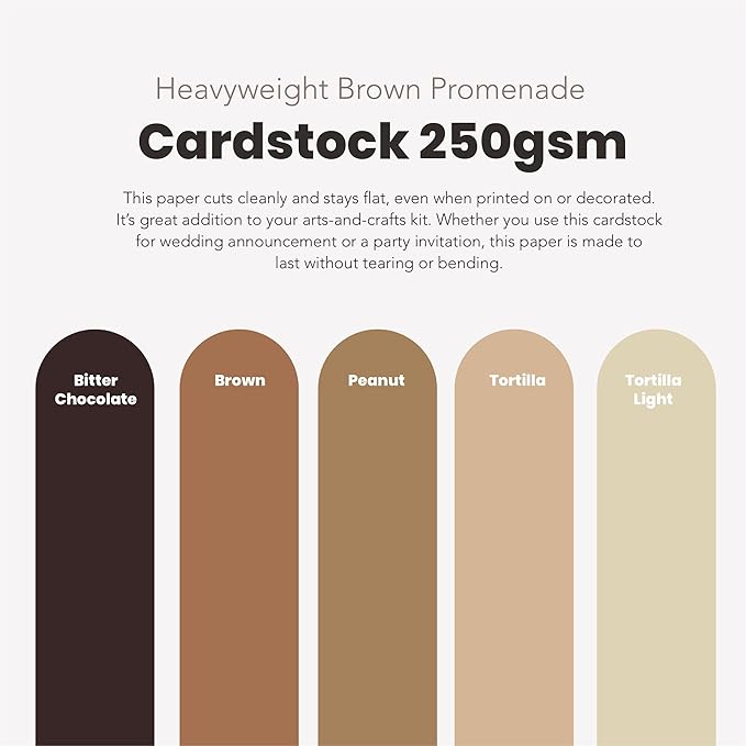 BearBoss Brown Cardstock Paper 8.5x11 50 Sheets, Heavyweight 92lb Cover - Image 3