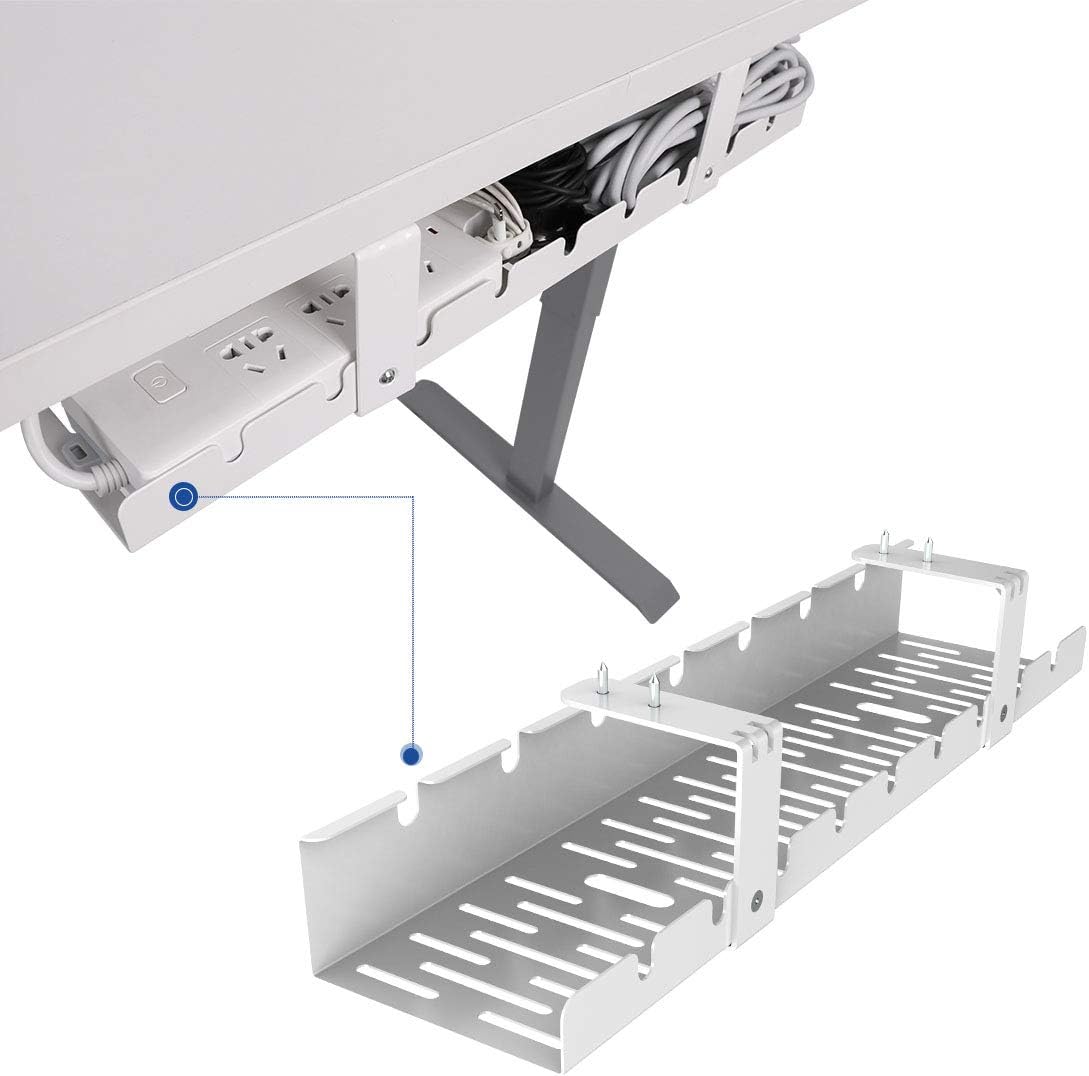FLEXISPOT Under Desk Cable Management Tray, Metal Raceway Wires Cable Tidy Or...